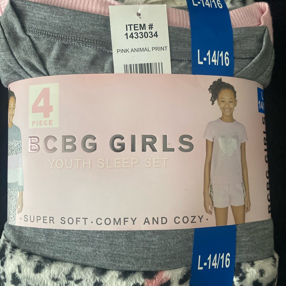 BCBG Girls Pink Animal Print Sleep Set